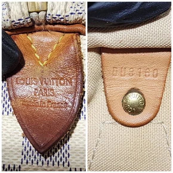 SOLD***Authentic LOUIS VUITTON Damier Azur Speedy 35 Hand Bag Brown/Cream - Picture 13 of 16